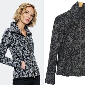 Tonia Debellis Black White Shiloh Zip Jacket